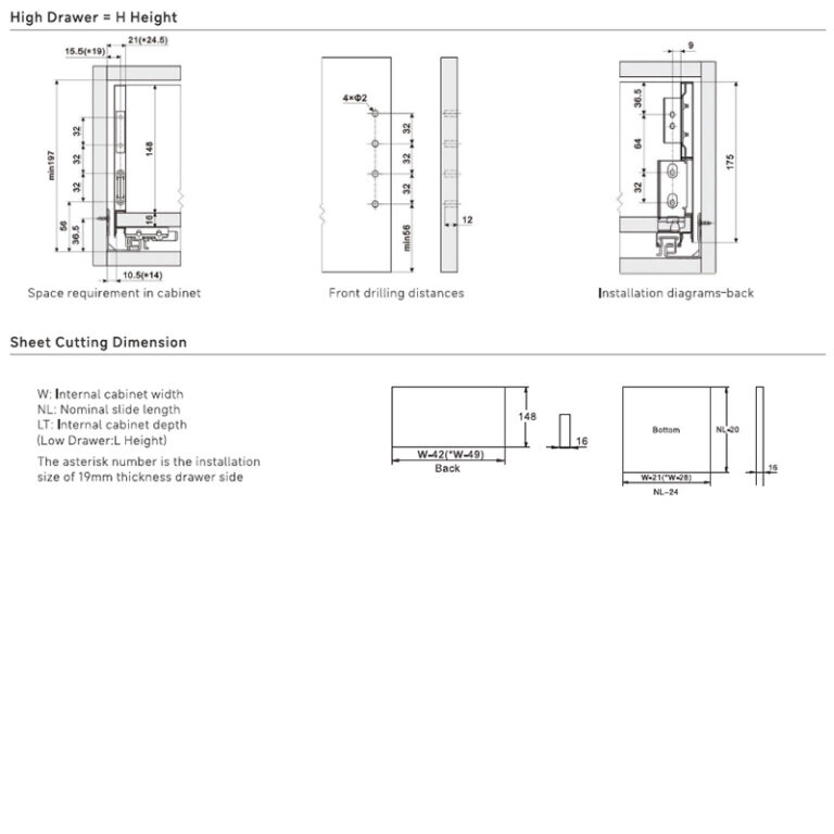 U-Max Metal Drawer Box System | Height: H - 7" (175mm) - Image 5