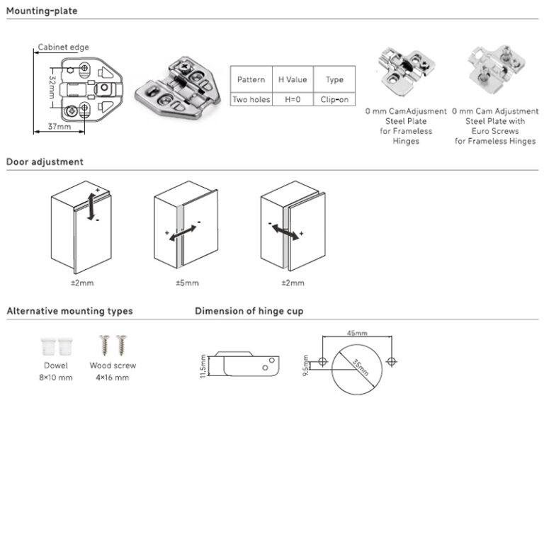 Clip-on Soft Close 3D Hinges | Frameless Hinges - Image 8