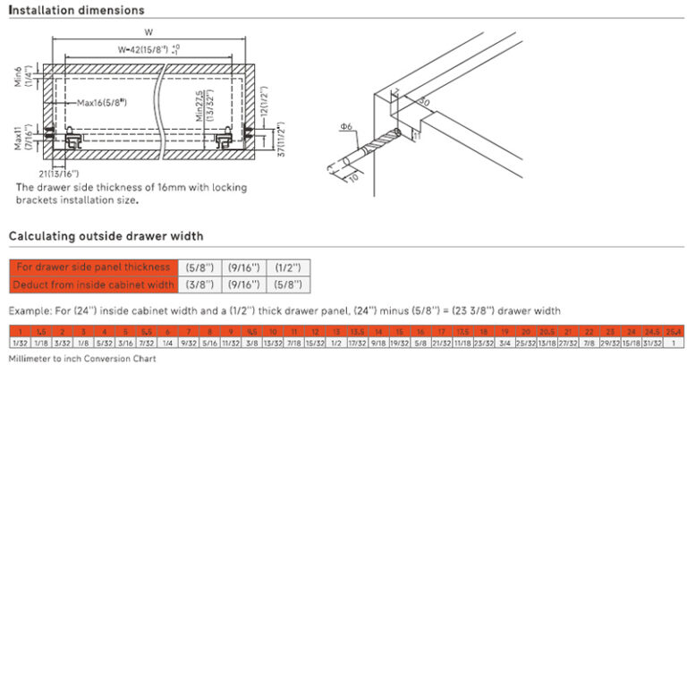 U-Max Full Extension Soft Close Undermount Slides | 16mm Series | 3D Locking Clips - Image 2