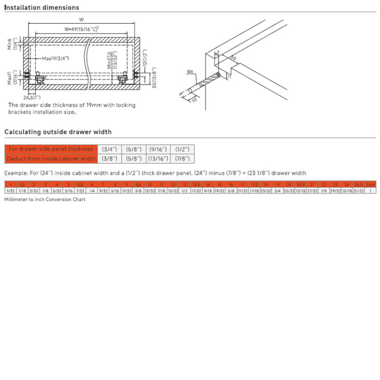 U-Max Full Extension Soft Close Undermount Slides | 19mm Series | 3D Locking Clips - Image 2